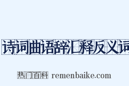 诗词曲语辞汇释反义词是什么意思的图片